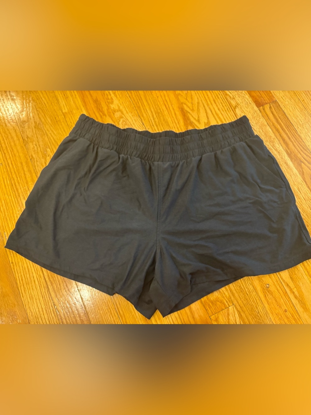 Athletic Works Black Elastic-Waist Athletic Shorts